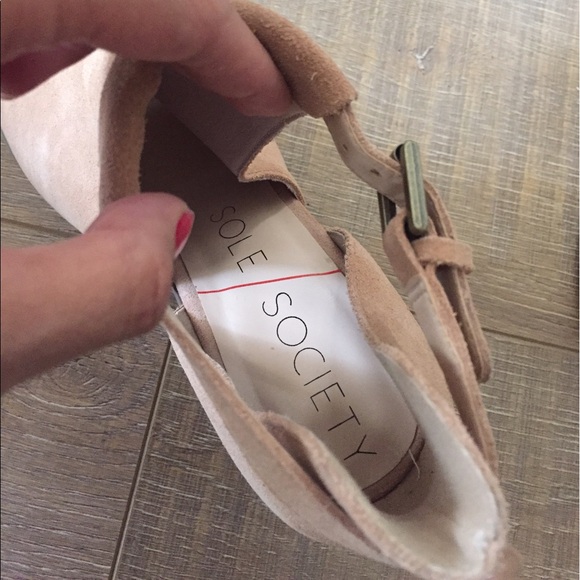 Sole Society Tan Peep Toe Heels - Picture 4 of 7